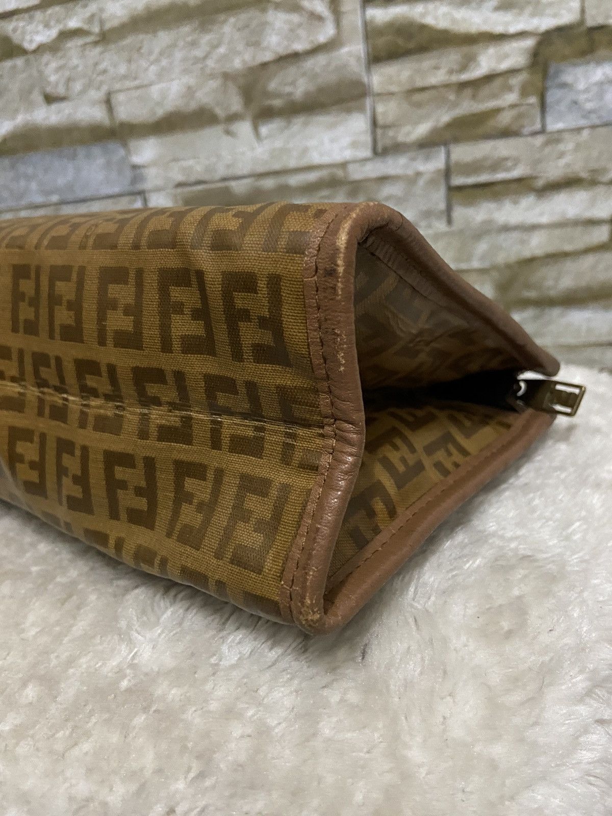 Fendi Fendi Zucca Coated Canvas Toiletry Clutch Bag Size ONE SIZE - 7 Thumbnail