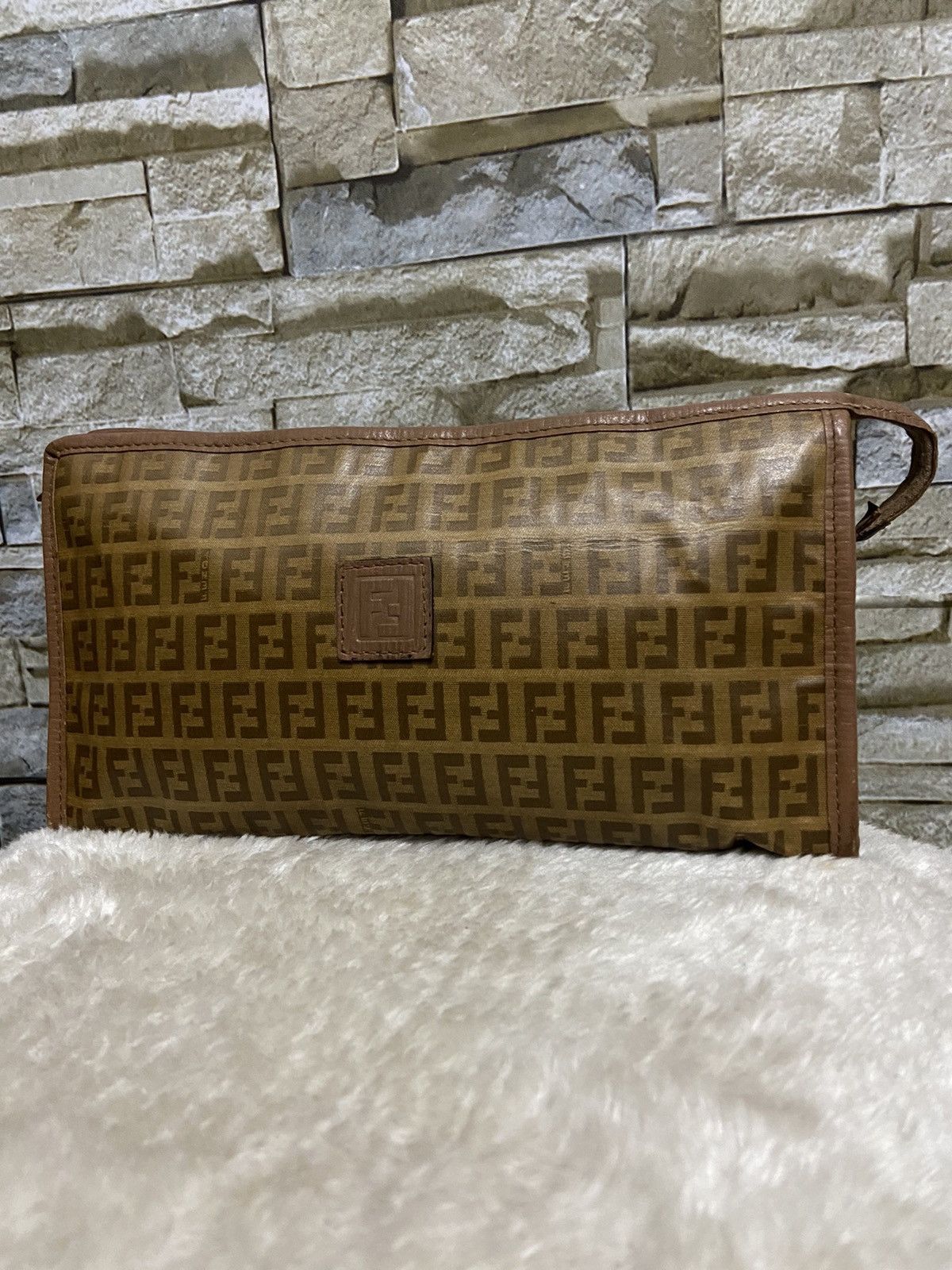 Fendi Fendi Zucca Coated Canvas Toiletry Clutch Bag Size ONE SIZE - 1 Thumbnail