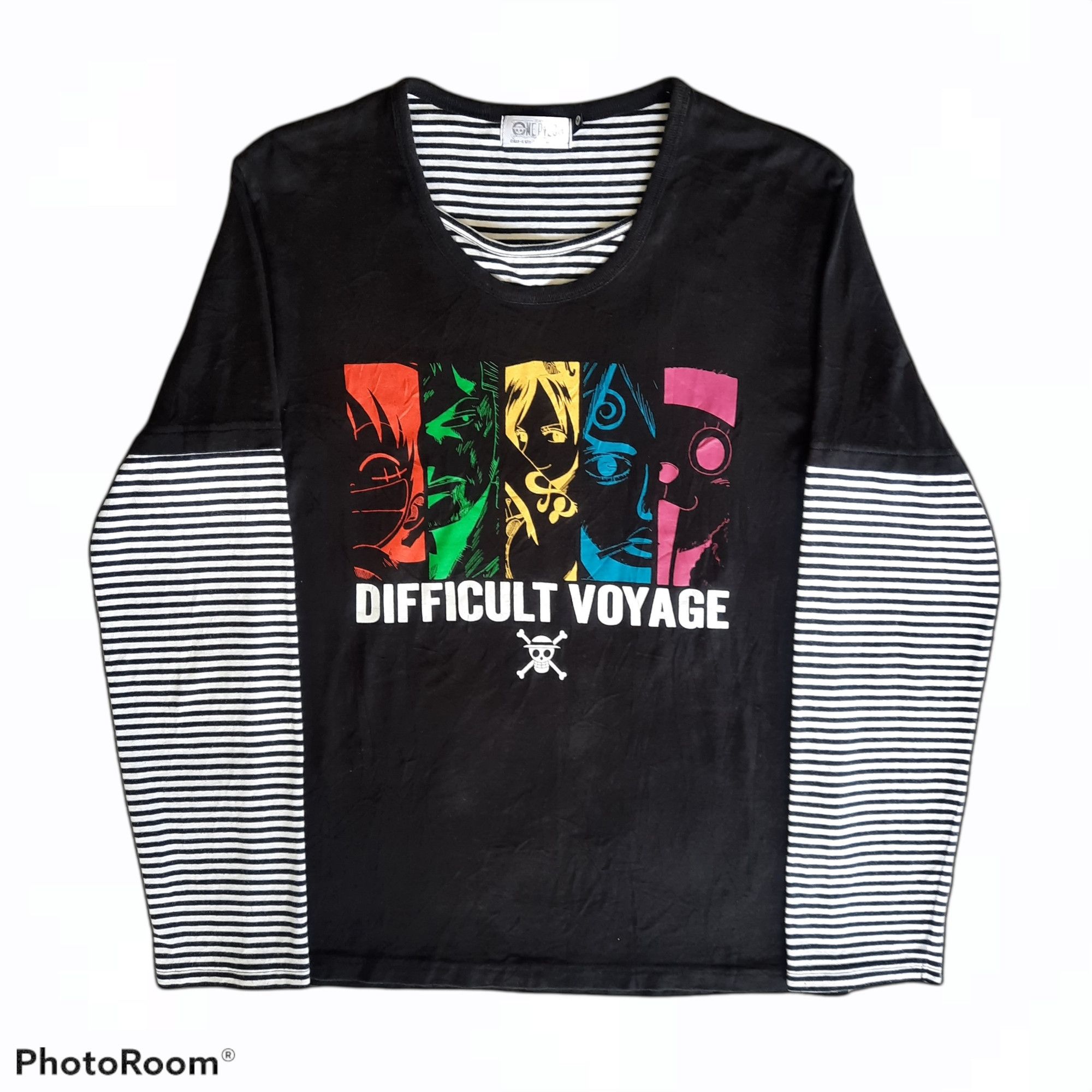 Image of One Piece 'difficult Voyage' Anime Long Sleeve Tshirt, Men's (Size Small)