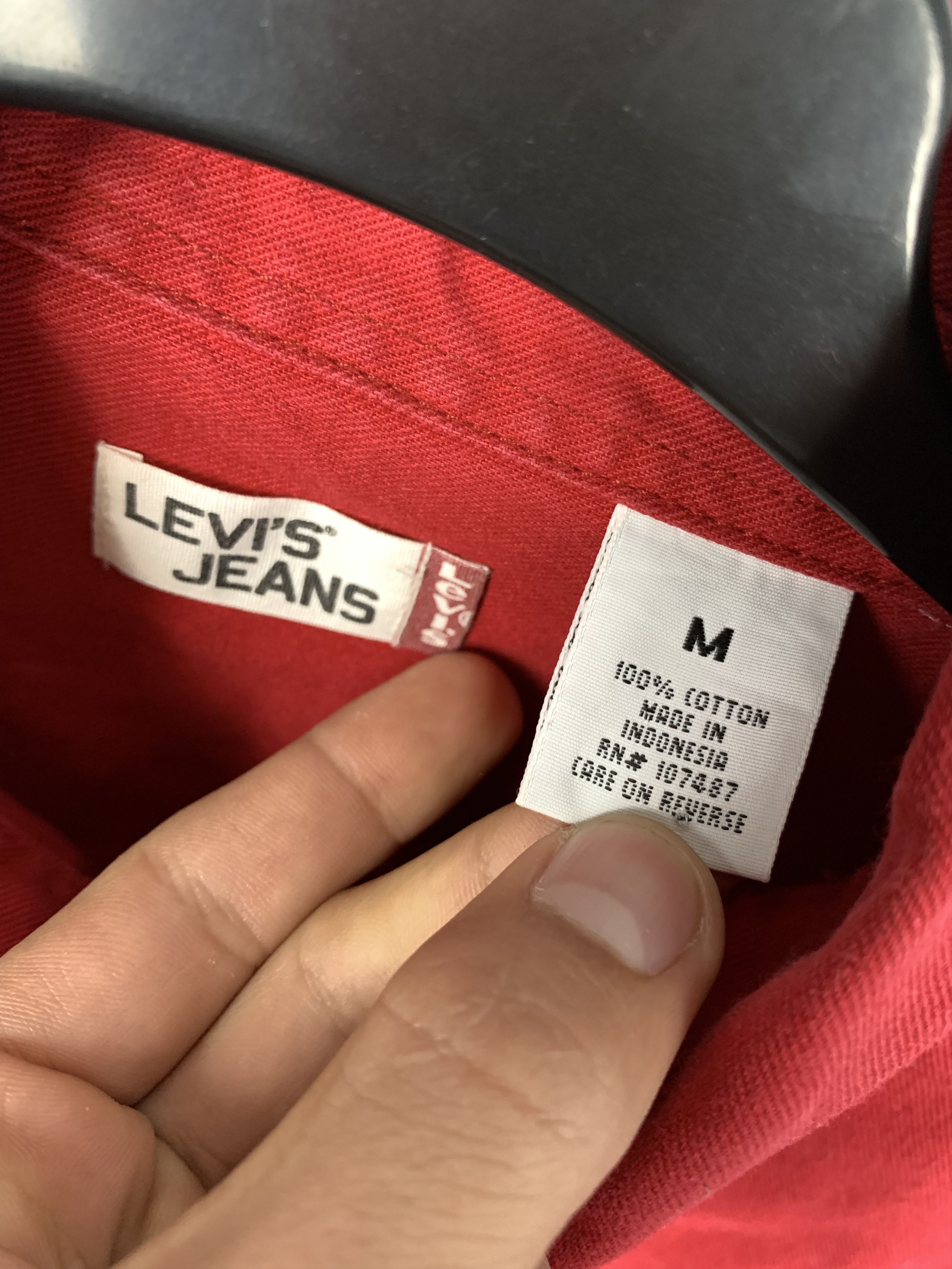 Levi's Levis 90s Vintage Mens Red Denim Shirt Size US M / EU 48-50 / 2 - 4 Thumbnail