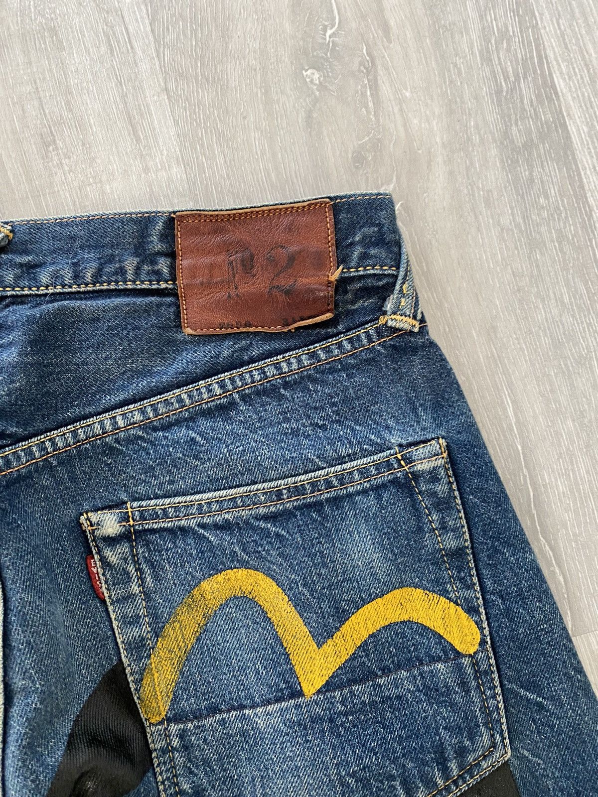 Evisu Evisu vintage daicock jeans black big logo selvedge custom Size US 31 - 3 Thumbnail