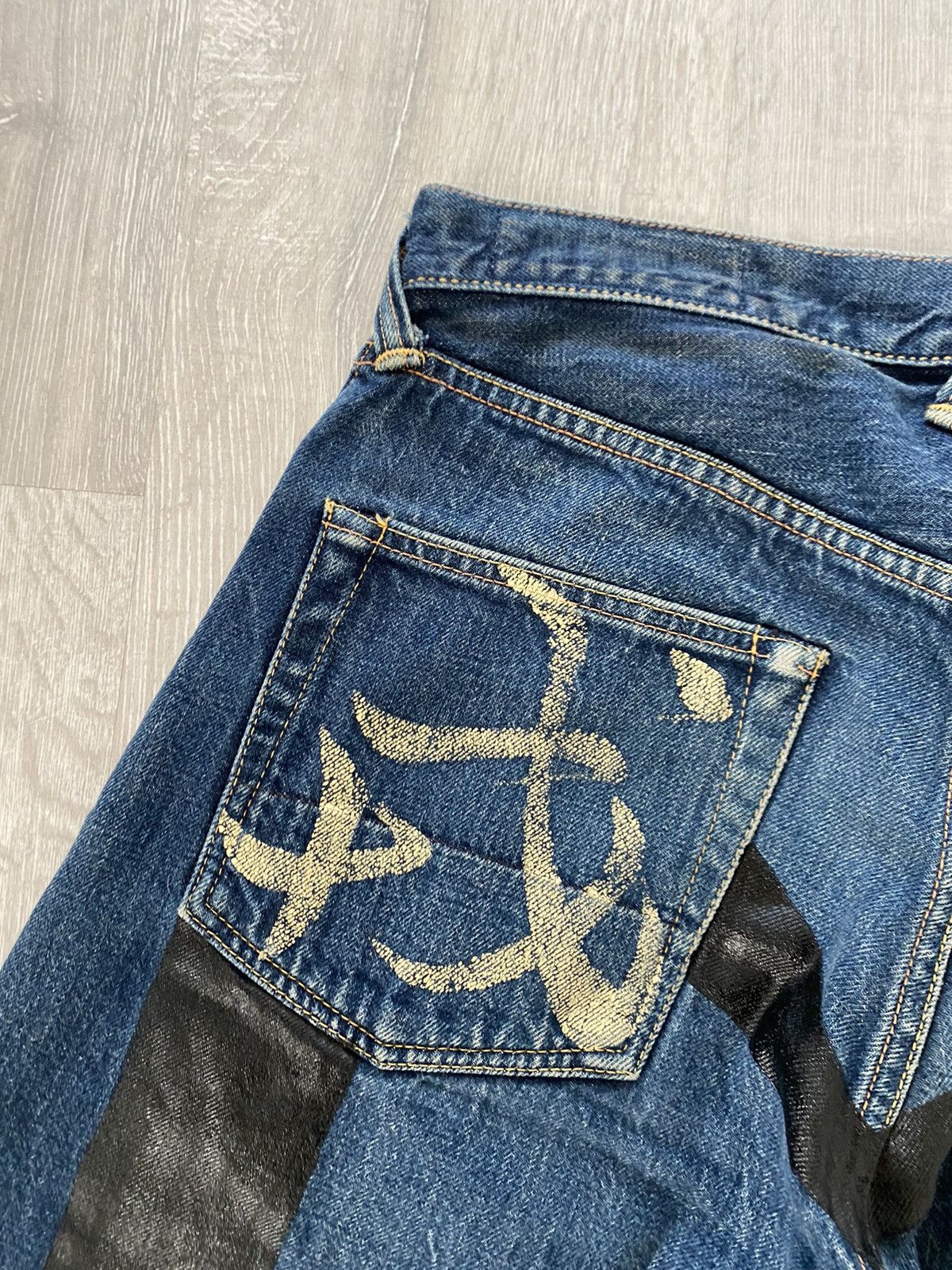 Evisu Evisu vintage daicock jeans black big logo selvedge custom Size US 31 - 4 Thumbnail