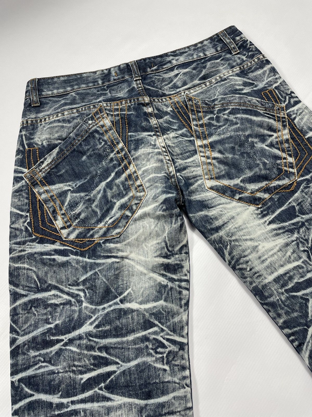 Japanese Brand × Vintage Vintage rare designed denim jeans pants destress Size US 33 - 4 Thumbnail