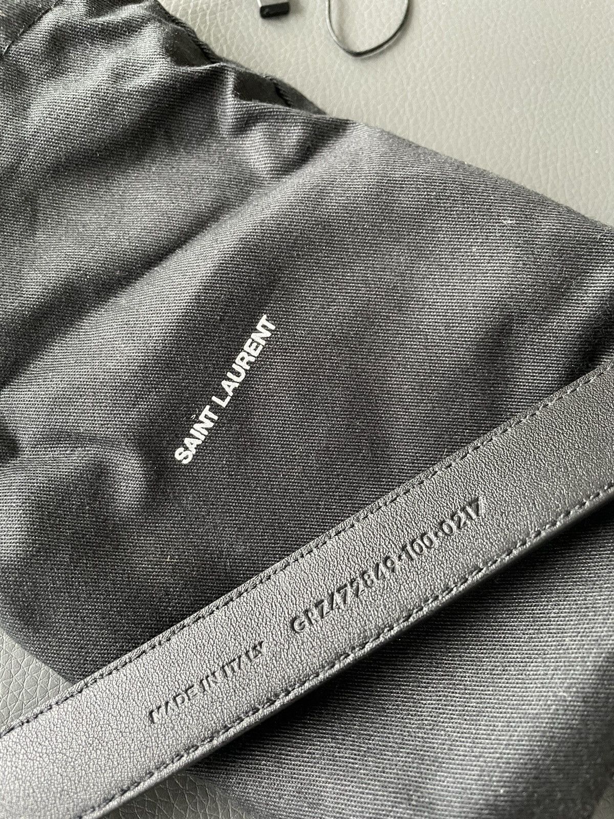 Hedi Slimane × Saint Laurent Paris × Yves Saint Laurent Rare Brand New Runway Classic Hedi Skinny Leather Belt Size 34 - 6 Thumbnail