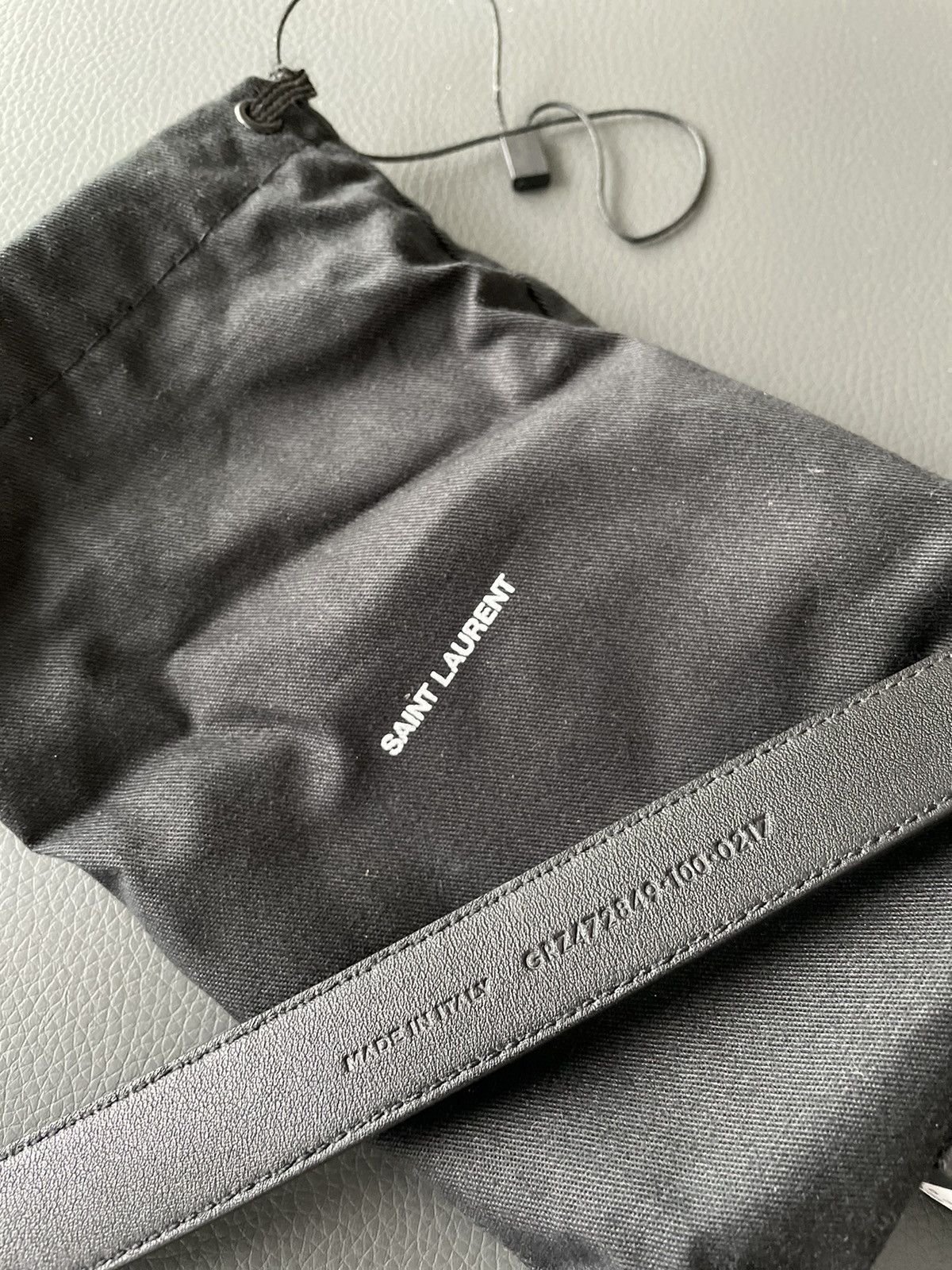Hedi Slimane × Saint Laurent Paris × Yves Saint Laurent Rare Brand New Runway Classic Hedi Skinny Leather Belt Size 34 - 7 Thumbnail