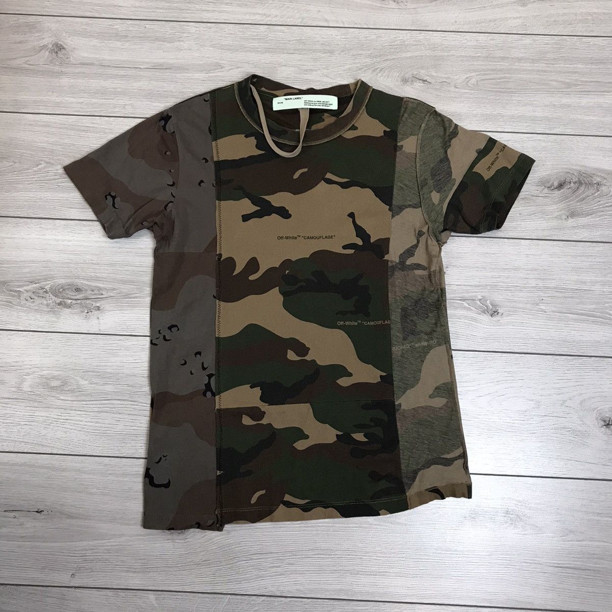 Pre-owned Off-white Reconstructed Camo Tshirt