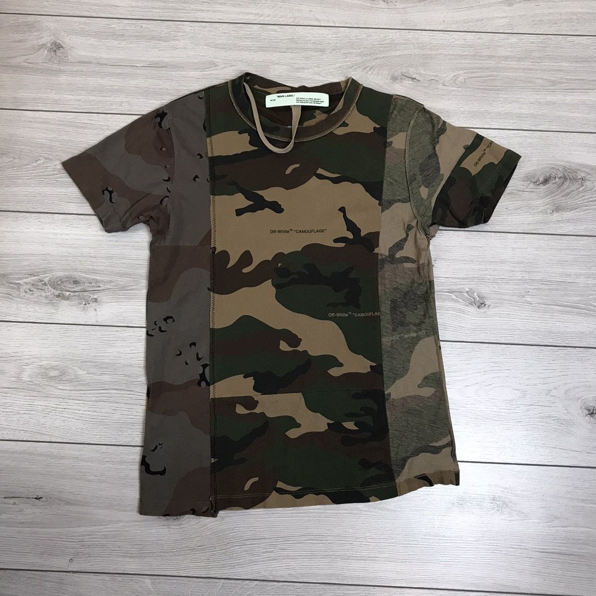 image of Off White Off-White Reconstructed Camo Tshirt, Men's (Size Small)