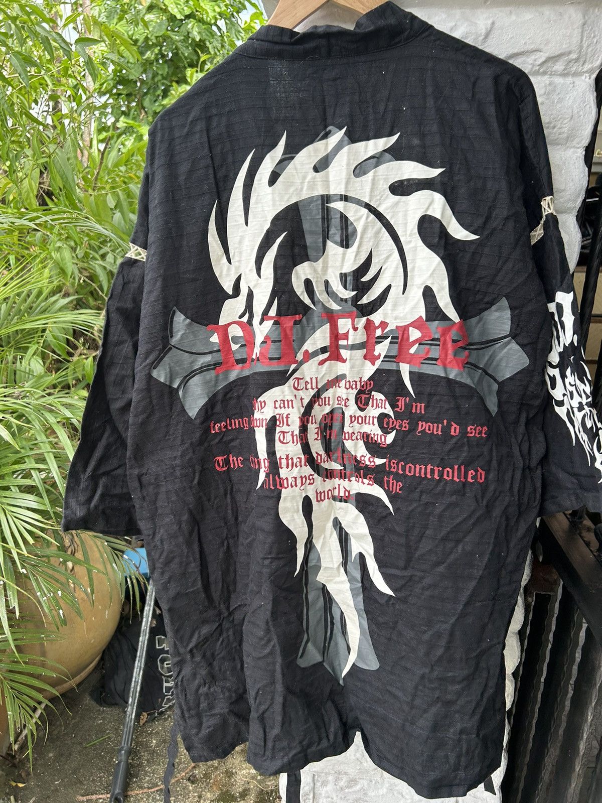 image of Kimono Japan Dragon x Vintage Dj Free Kimono Dragon Japanese in Black, Men's (Size XL)