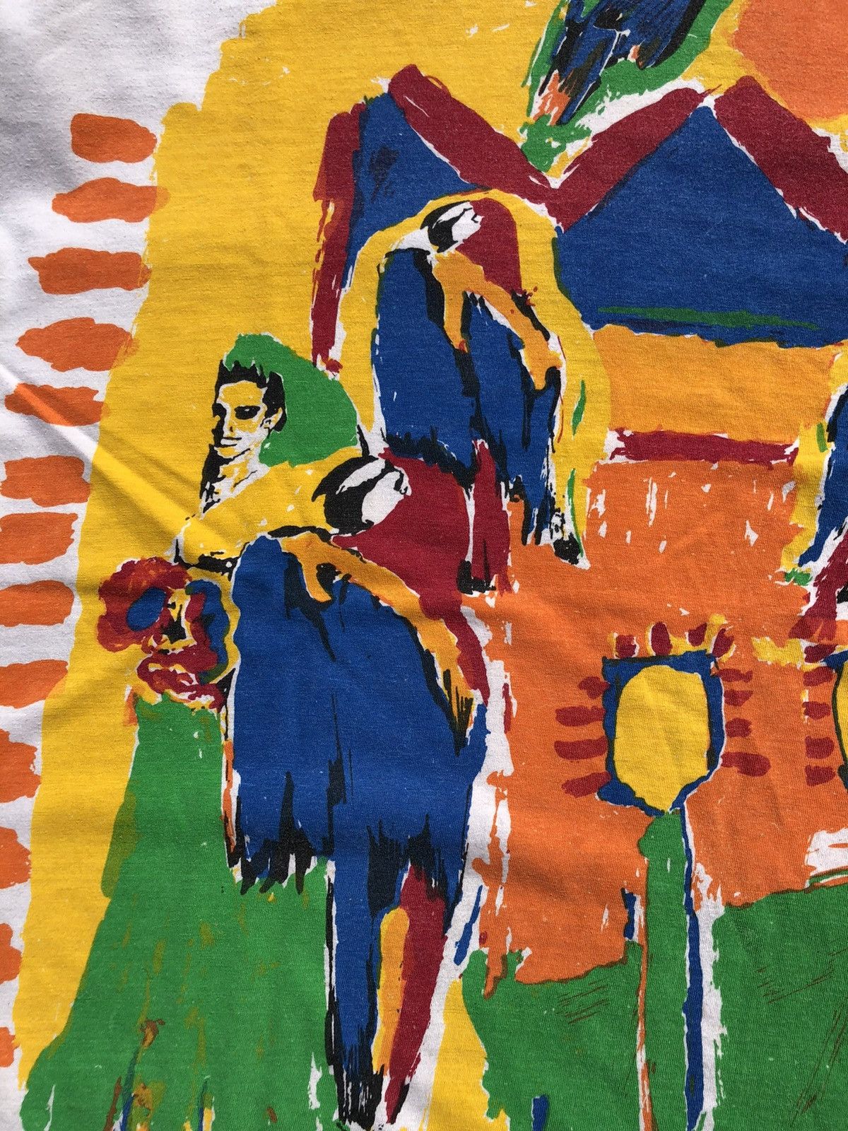 Fuck Art, Make Tees Vintage 90s Cream Tea London Parrots Arias Art White Tee Size US XL / EU 56 / 4 - 5 Thumbnail