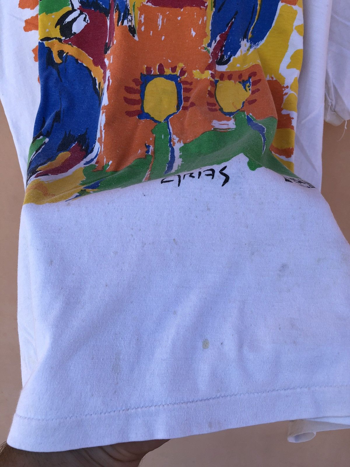 Fuck Art, Make Tees Vintage 90s Cream Tea London Parrots Arias Art White Tee Size US XL / EU 56 / 4 - 10 Thumbnail