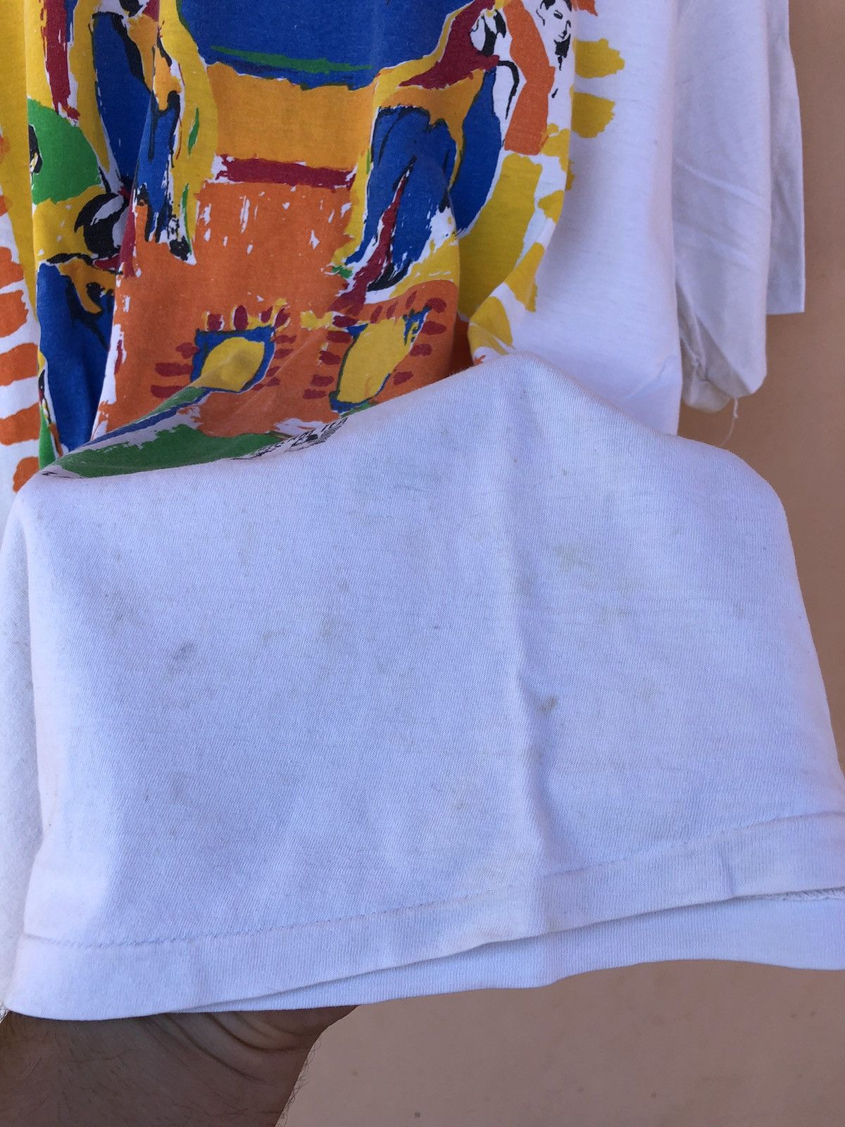 Fuck Art, Make Tees Vintage 90s Cream Tea London Parrots Arias Art White Tee Size US XL / EU 56 / 4 - 11 Thumbnail