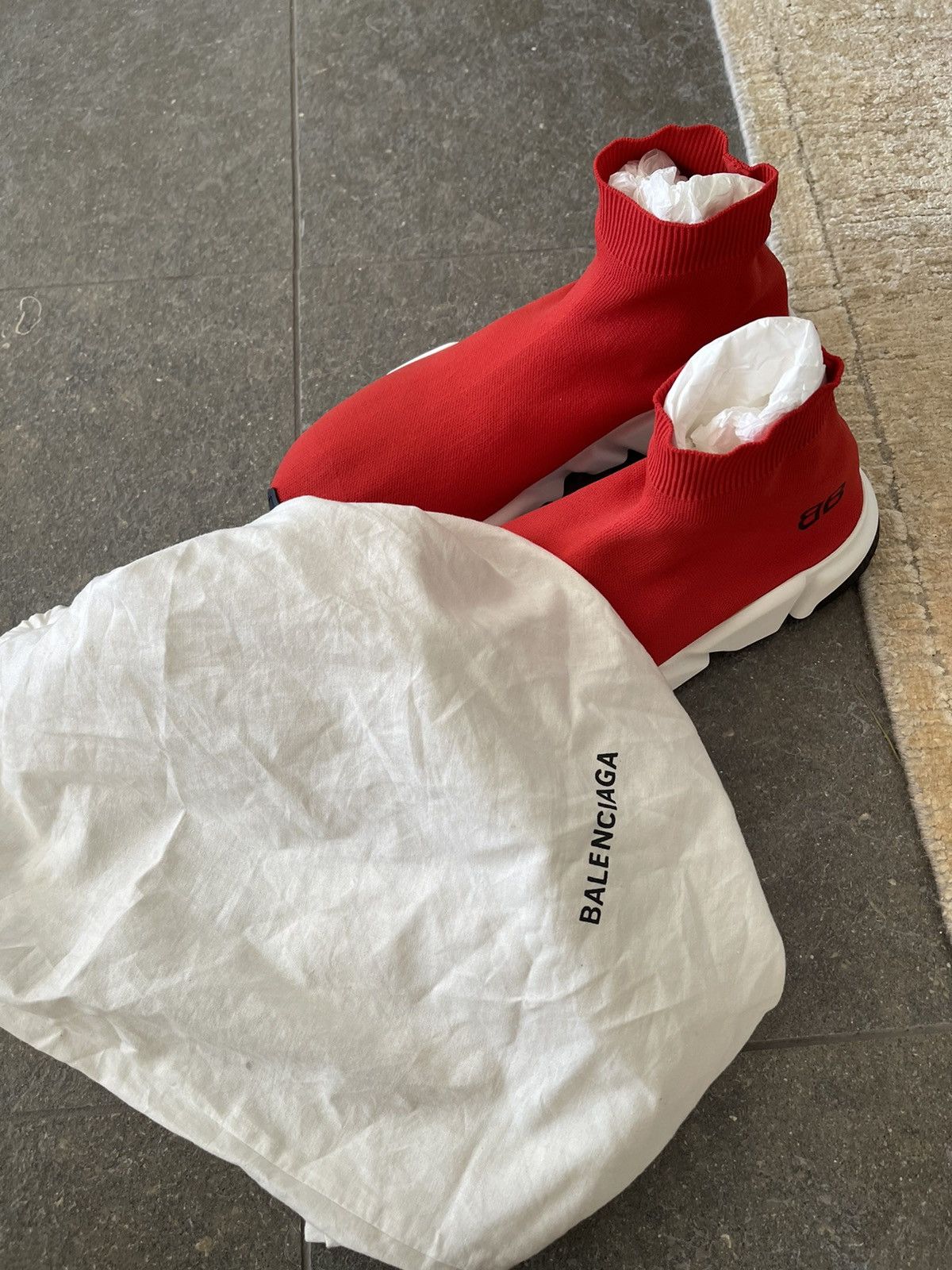 Balenciaga Brand New, Red Socks Shoes Size US 11 / EU 44 - 13 Thumbnail