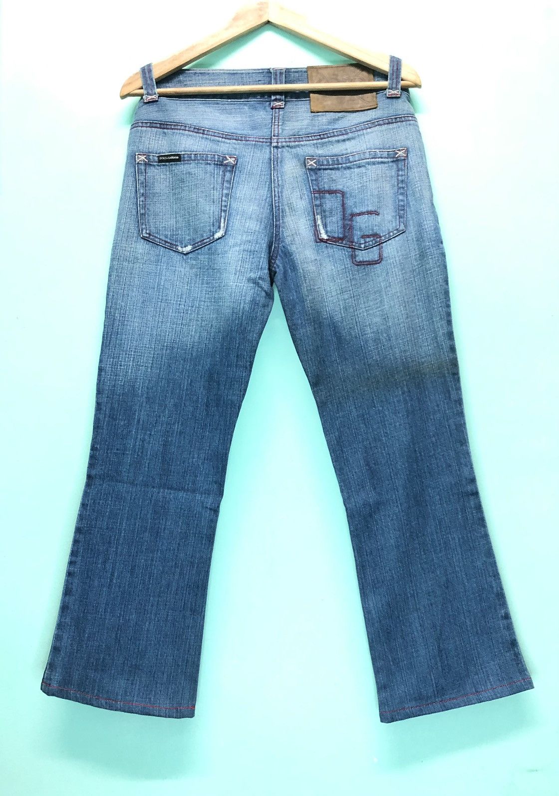 image of Dolce Gabbana x Vintage D&g Ankle Cut Flare Denim Jeans in Blue, Men's (Size 31)
