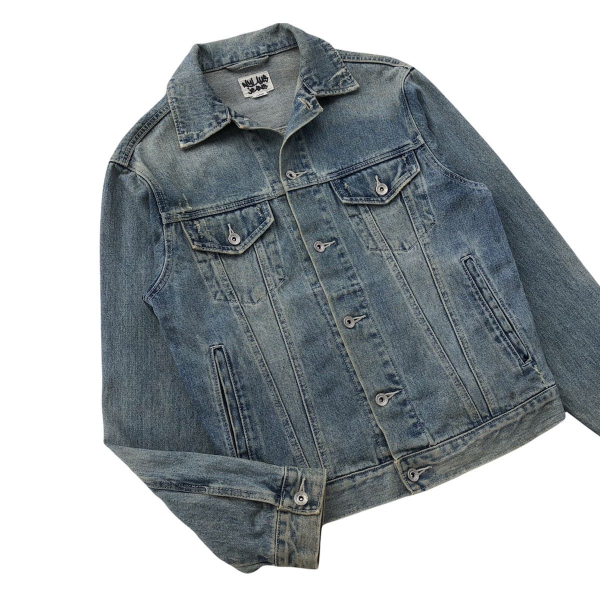 Japanese Brand Japanese Brand Nylaus Distressed Trucker Jacket Size US M / EU 48-50 / 2 - 5 Thumbnail