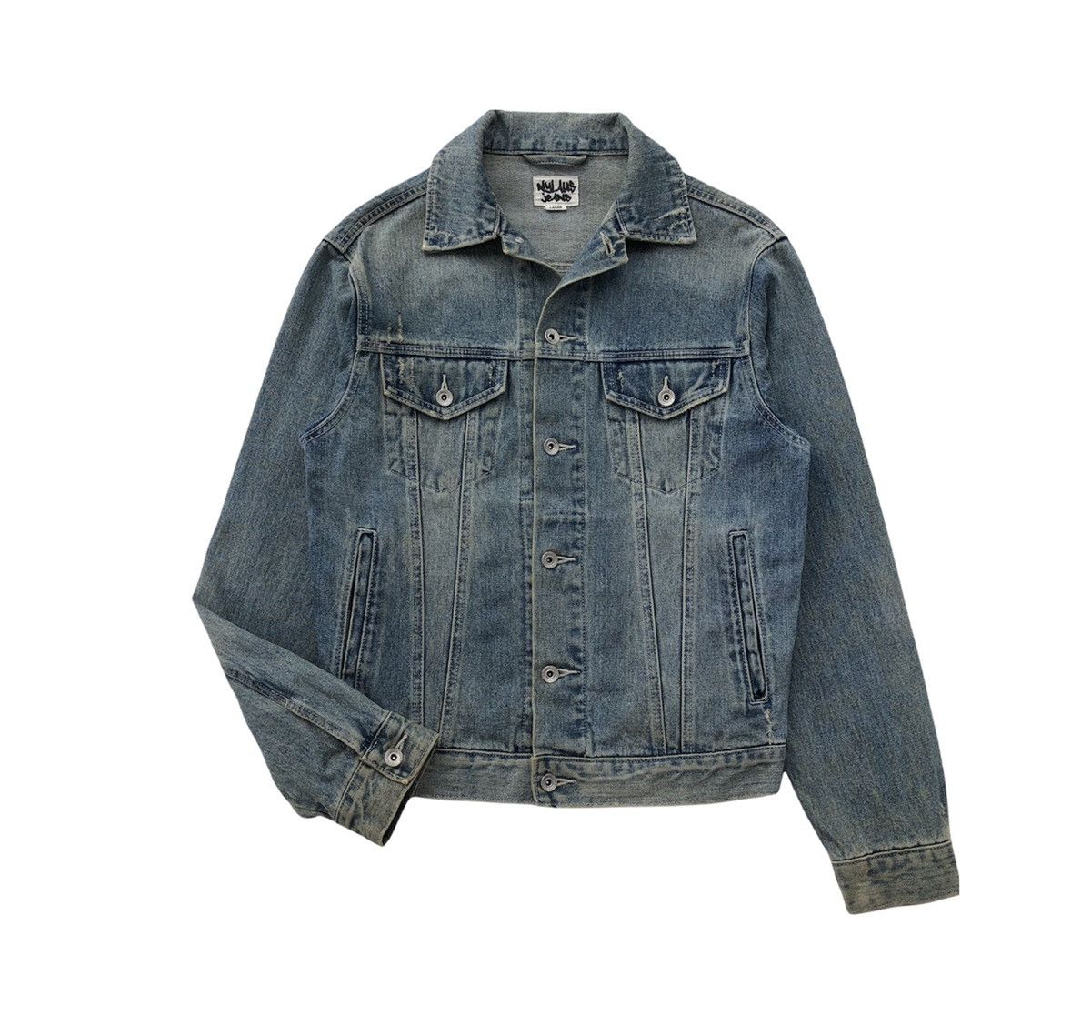 Japanese Brand Japanese Brand Nylaus Distressed Trucker Jacket Size US M / EU 48-50 / 2 - 3 Thumbnail