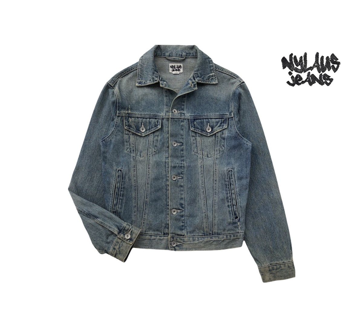 Japanese Brand Japanese Brand Nylaus Distressed Trucker Jacket Size US M / EU 48-50 / 2 - 2 Thumbnail