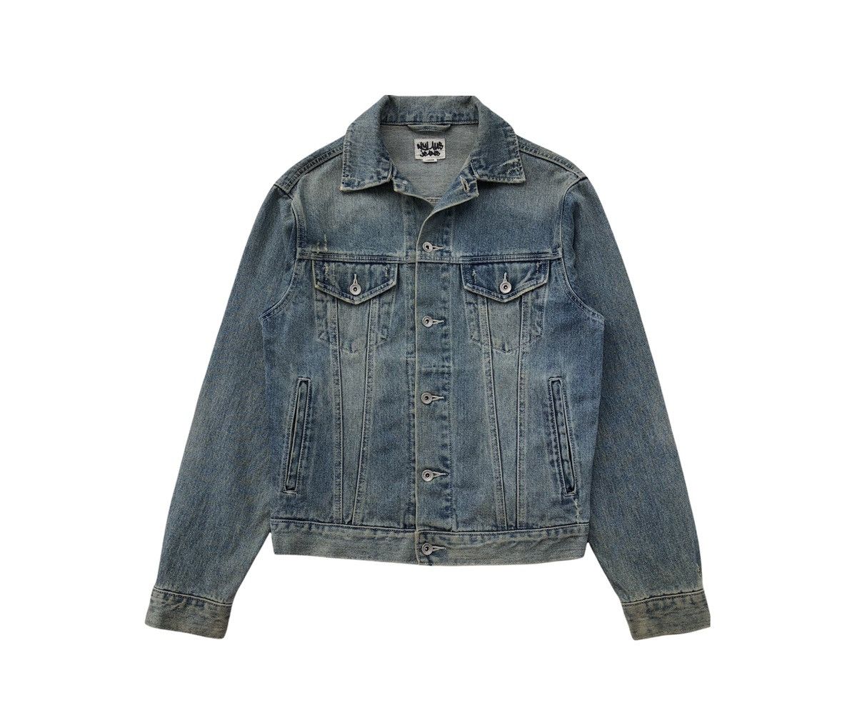Japanese Brand Japanese Brand Nylaus Distressed Trucker Jacket Size US M / EU 48-50 / 2 - 6 Thumbnail