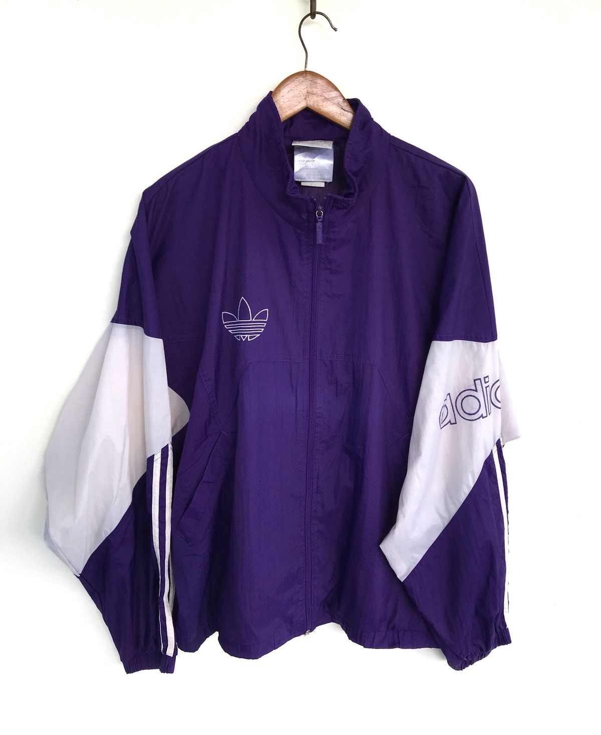 Adidas Vintage Adidas Big Logo Colourblock Windbreaker Streetwear Size US L / EU 52-54 / 3 - 1 Thumbnail