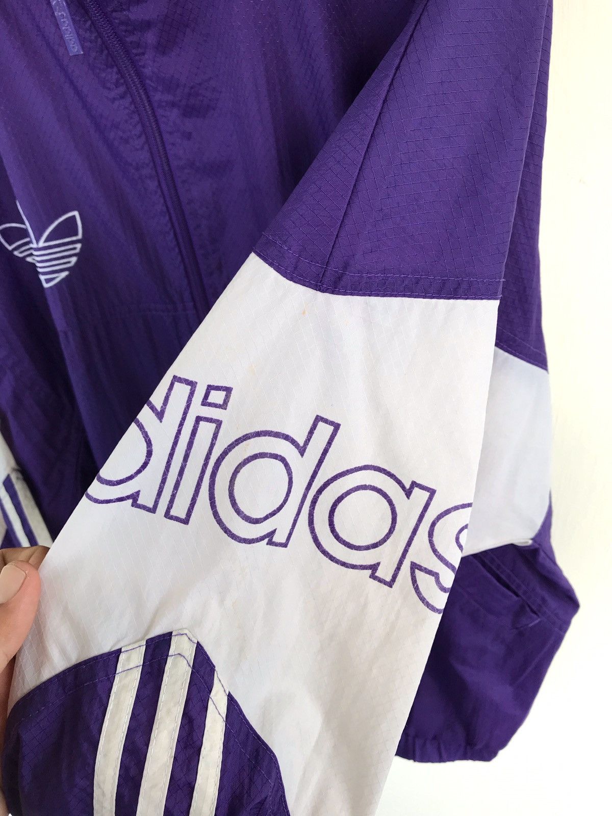 Adidas Vintage Adidas Big Logo Colourblock Windbreaker Streetwear Size US L / EU 52-54 / 3 - 4 Thumbnail