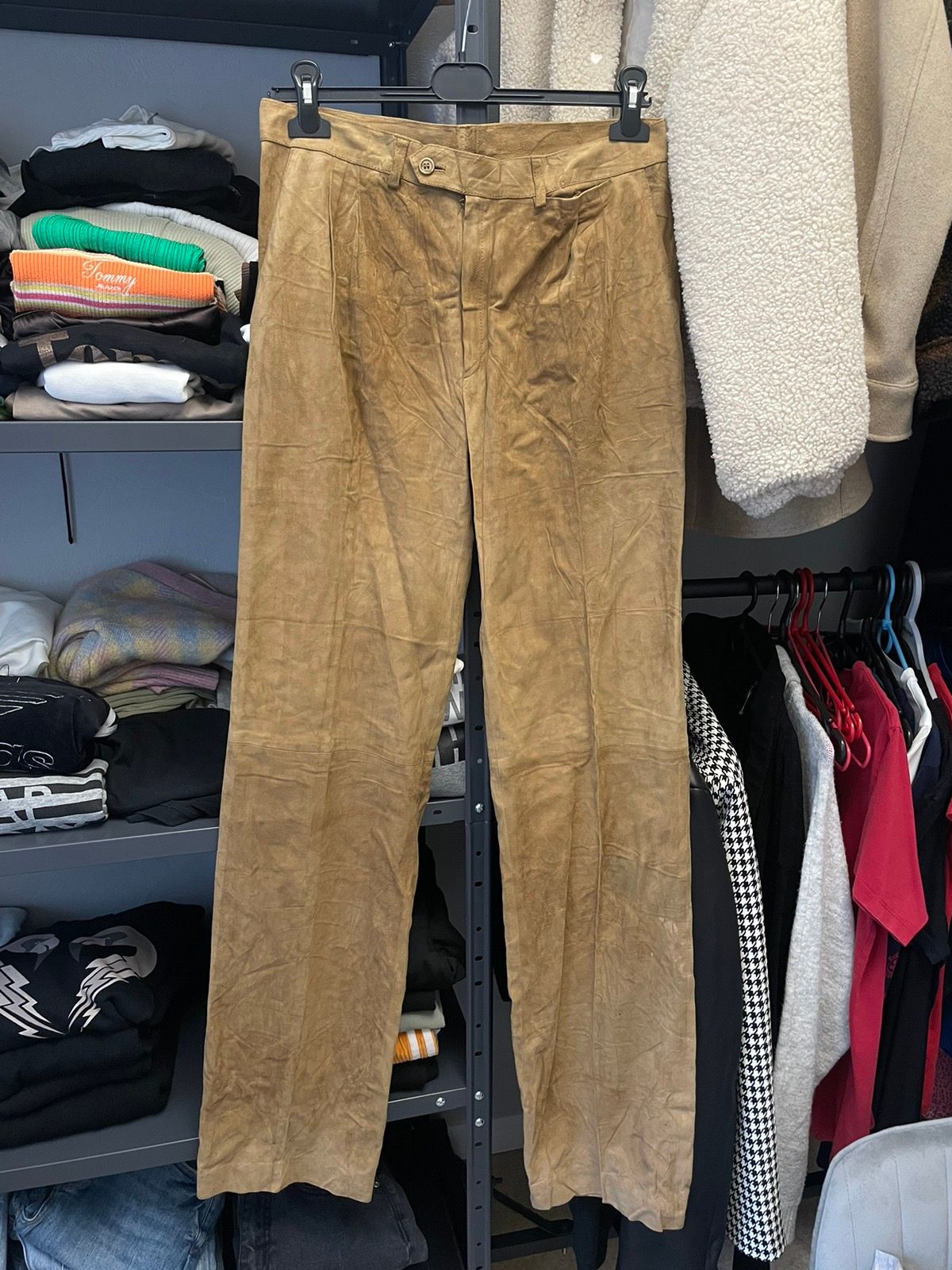 Pre-owned Leather Roberto Cavalli 100%  Pants In Brown