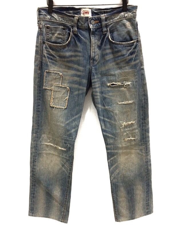 image of Distressed Denim x Edwin Edwin Patchwork Design Casual Pant, Men's (Size 30)