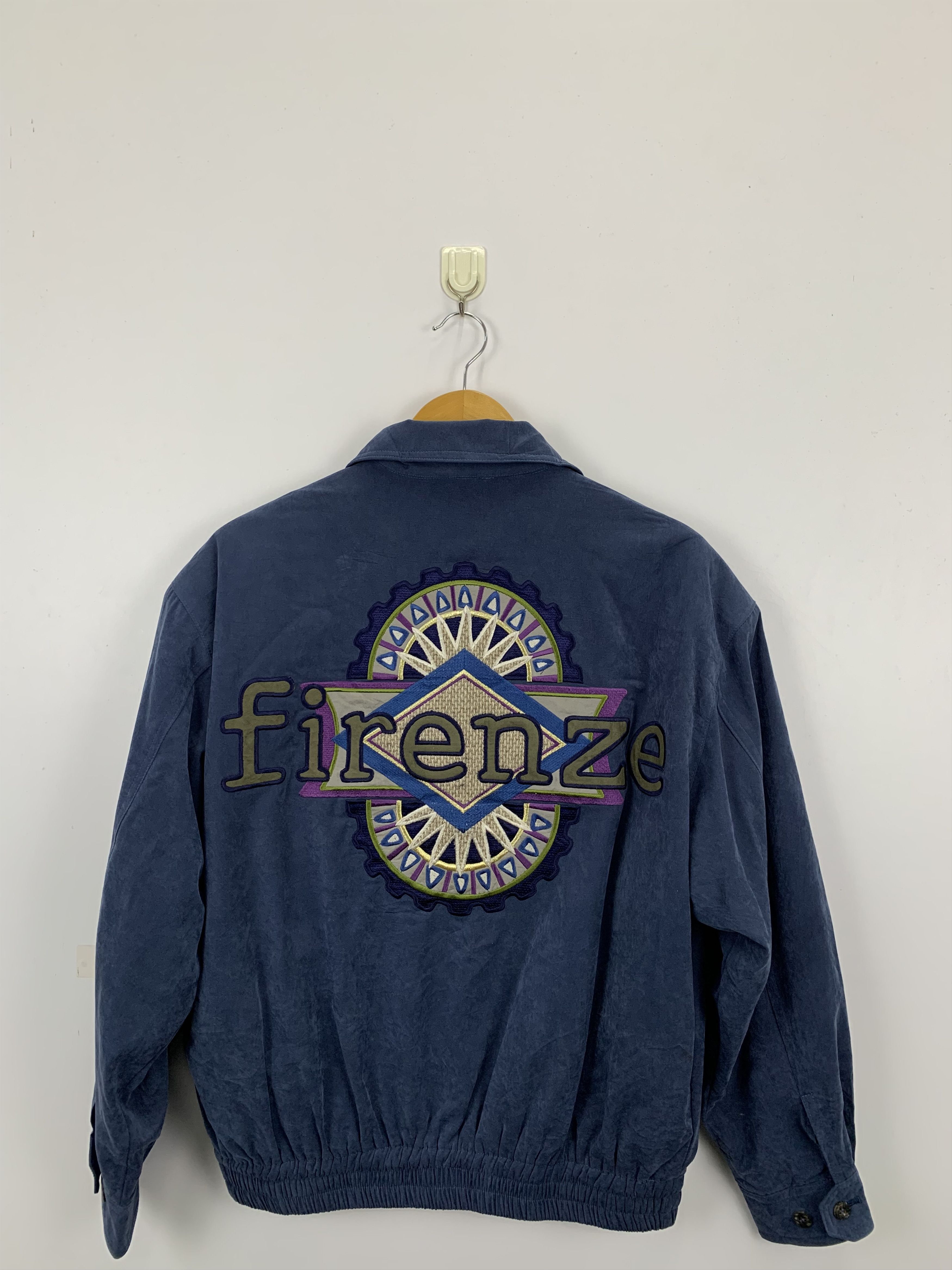 image of Firenze Walnuts Golf Sports Bomber Jacket in Blue, Men's (Size Small)