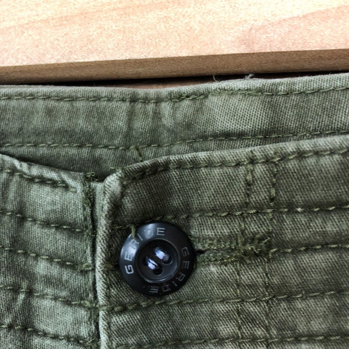 Japanese Brand DL Geride multipocket distressed green cargo pants #5366 Size US 32 / EU 48 - 9 Thumbnail