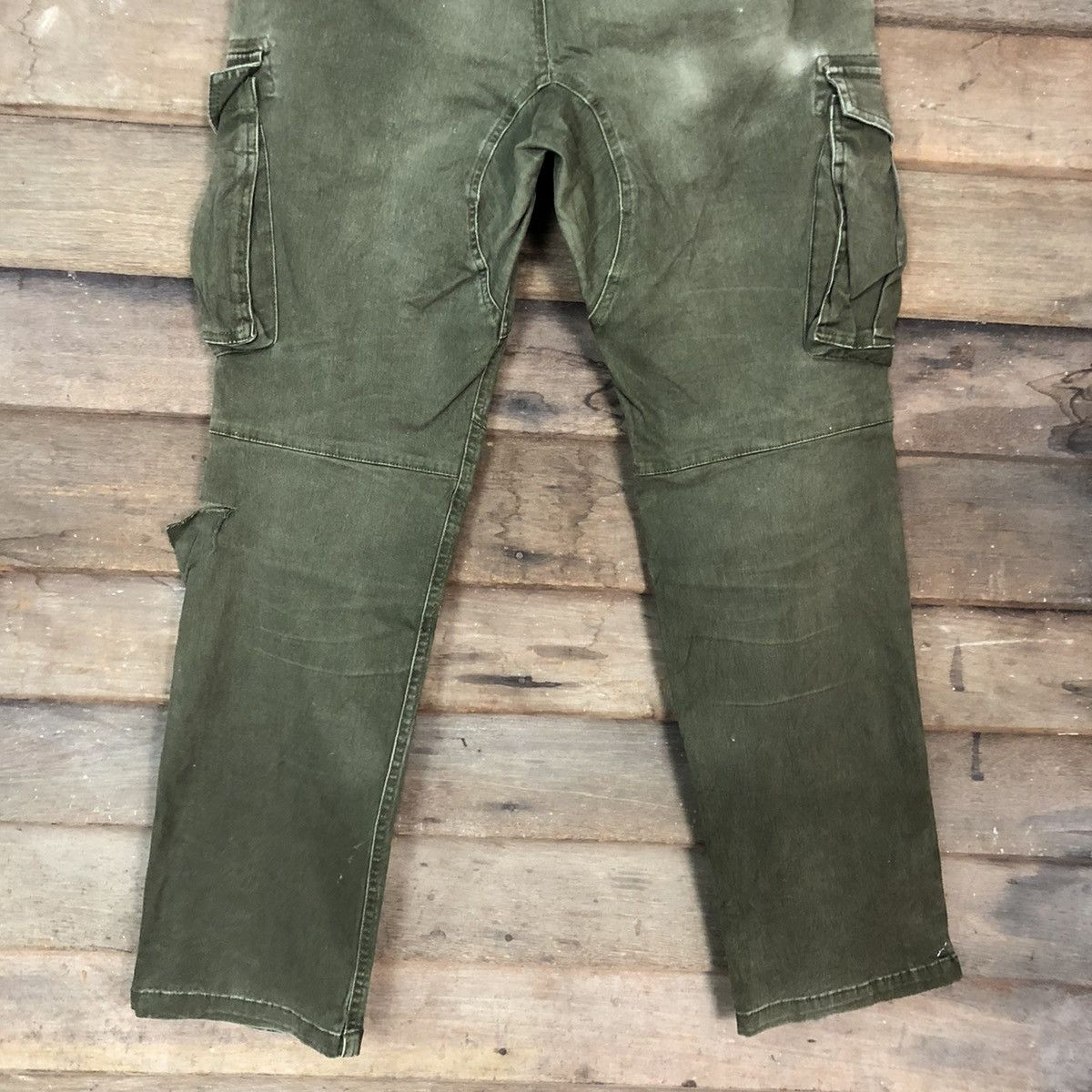 Japanese Brand DL Geride multipocket distressed green cargo pants #5366 Size US 32 / EU 48 - 13 Thumbnail