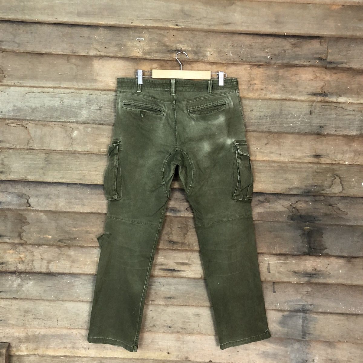 Japanese Brand DL Geride multipocket distressed green cargo pants #5366 Size US 32 / EU 48 - 11 Thumbnail