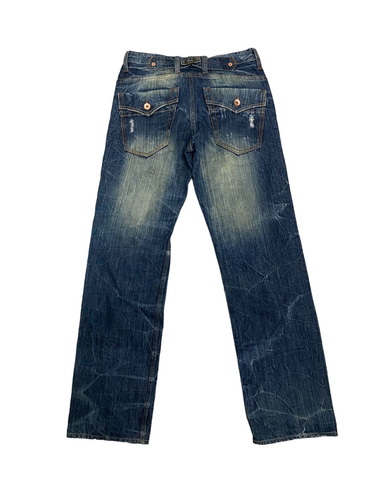 Mossimo × Vintage Steals‼️Vintage Mossimo Buckle Back Distressed Denim Jeans Size US 31 - 2 Thumbnail