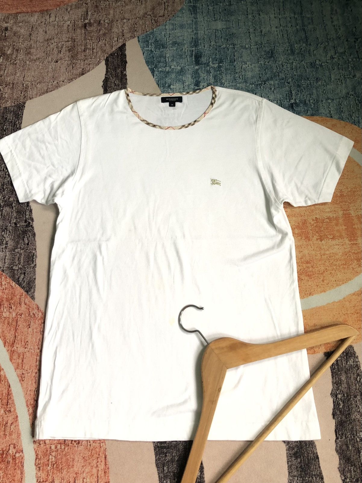 Burberry × Vintage VINTAGE BURBERRY NOVA CHECK ROUND NECK SMALL LOGO SHIRT Size US S / EU 44-46 / 1 - 1 Thumbnail