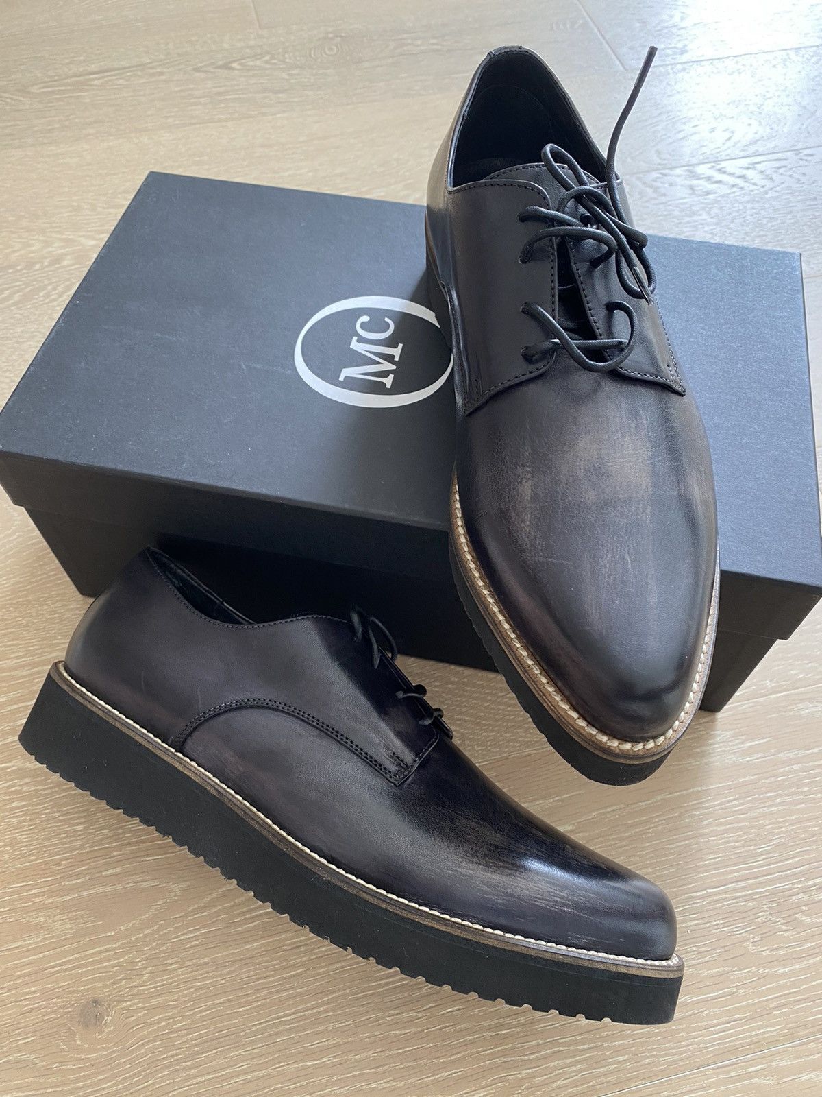Alexander McQueen BNIB ALEXANDER MCQUEEN MCQ Leather Black Shoes Size US 8 / EU 41 - 1 Thumbnail