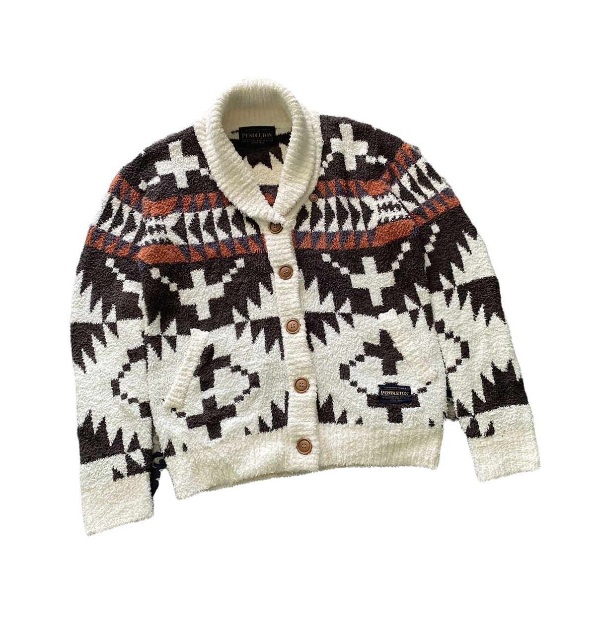 Pendleton 🧶PENDLETON🧶 NAVAJO AZTEC DESIGN KNIT FLEECE JACKET Size US S / EU 44-46 / 1 - 4 Thumbnail