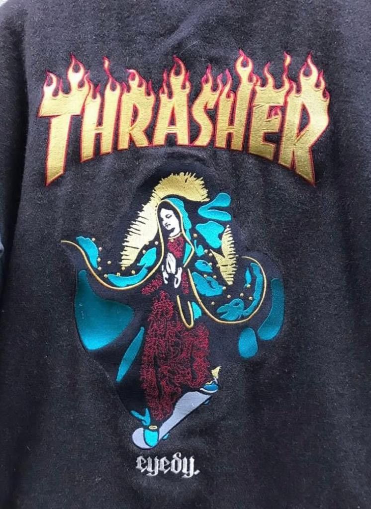 Hook-Ups × Thrasher Thrasher x eyedy skateboard varsity jacket wool&leather Size US L / EU 52-54 / 3 - 8 Thumbnail