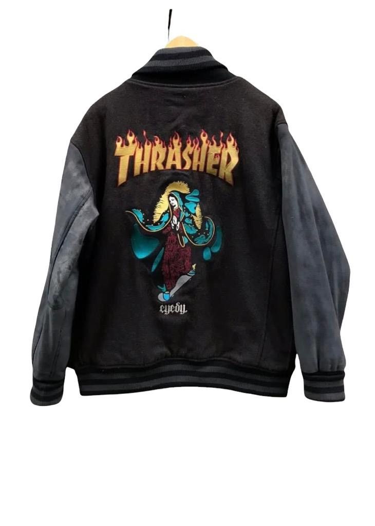 Hook-Ups × Thrasher Thrasher x eyedy skateboard varsity jacket wool&leather Size US L / EU 52-54 / 3 - 3 Thumbnail