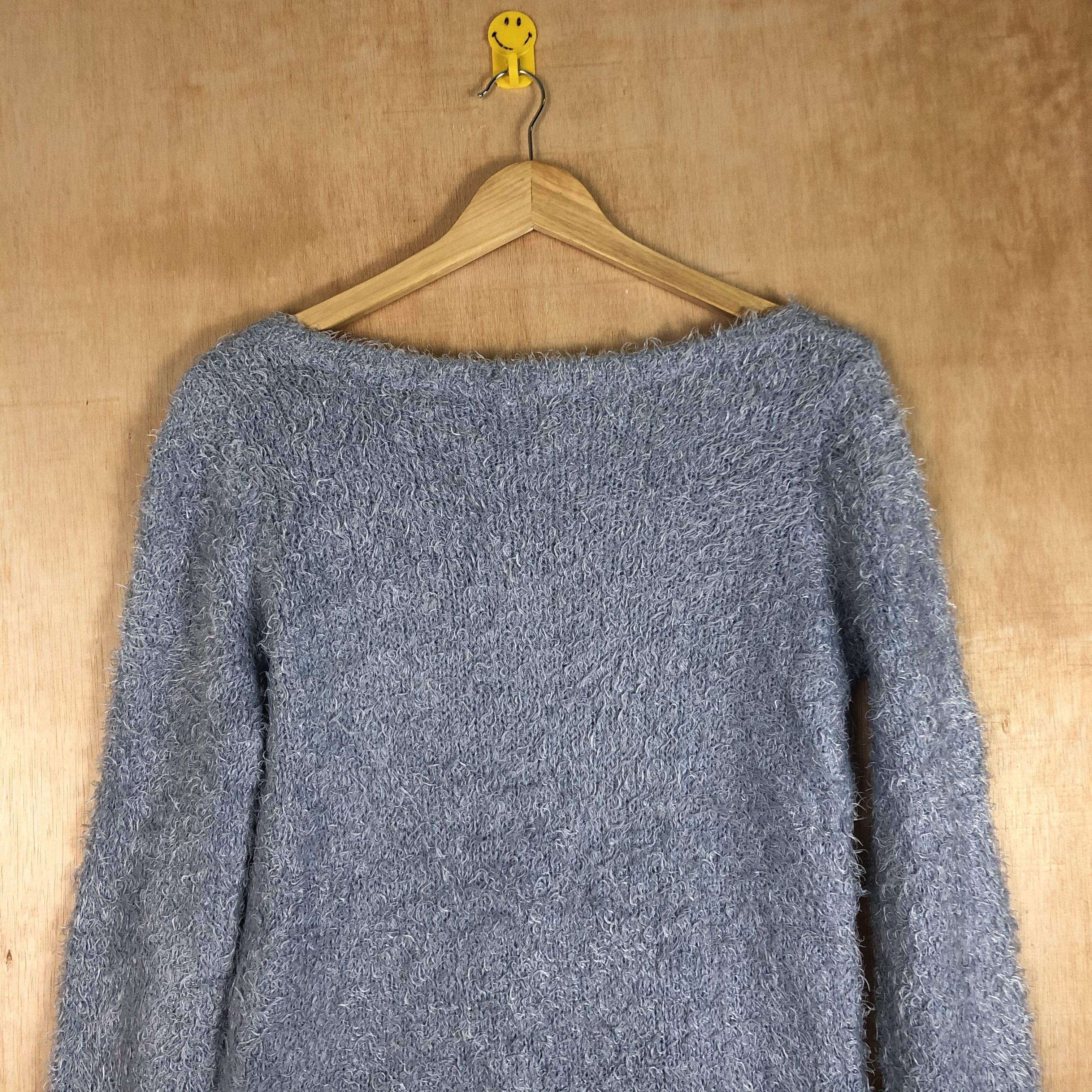 Homespun Knitwear DLL Double Focus Blue shag shaggy fur MOhair Knitwear #c054 Size L / US 10 / IT 46 - 11 Thumbnail