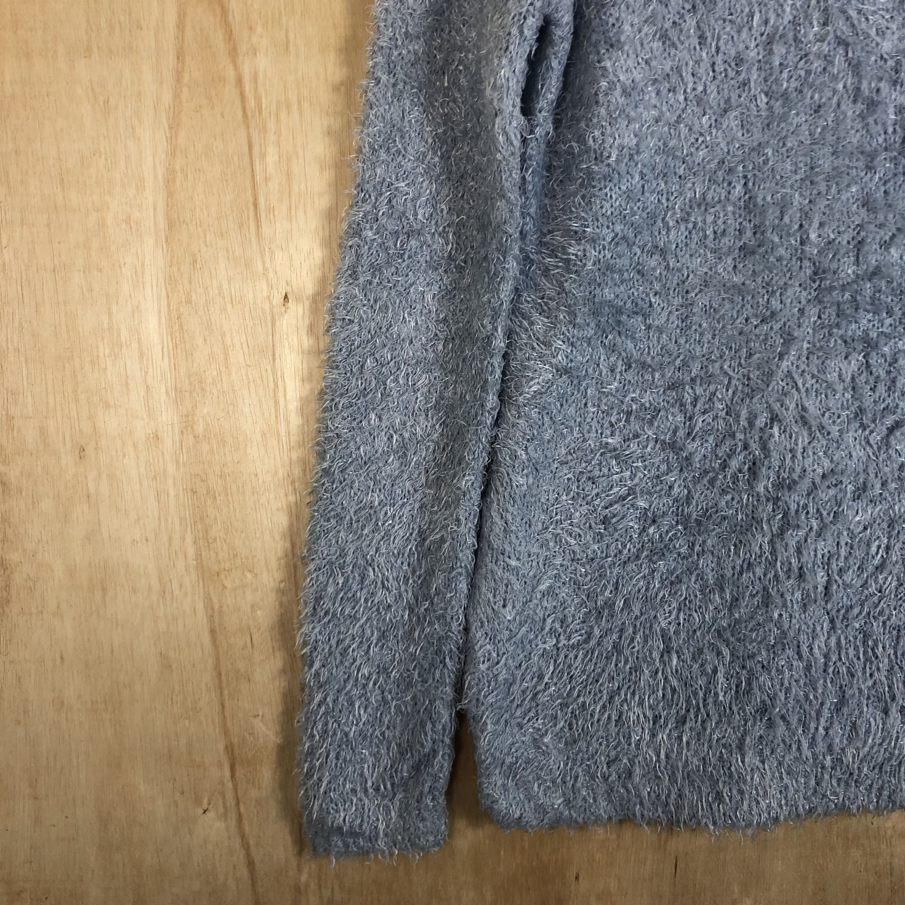 Homespun Knitwear DLL Double Focus Blue shag shaggy fur MOhair Knitwear #c054 Size L / US 10 / IT 46 - 7 Thumbnail