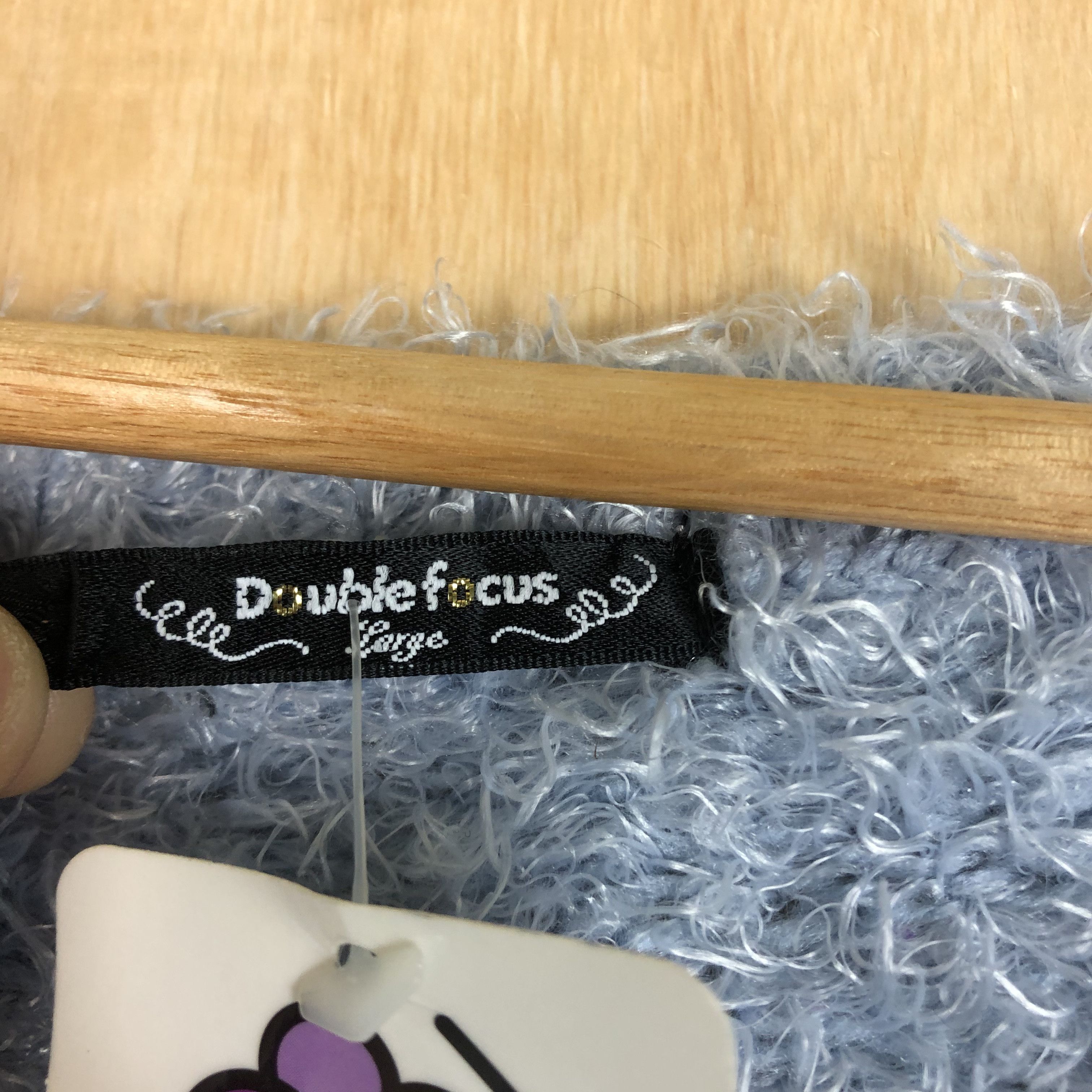 Homespun Knitwear DLL Double Focus Blue shag shaggy fur MOhair Knitwear #c054 Size L / US 10 / IT 46 - 8 Thumbnail