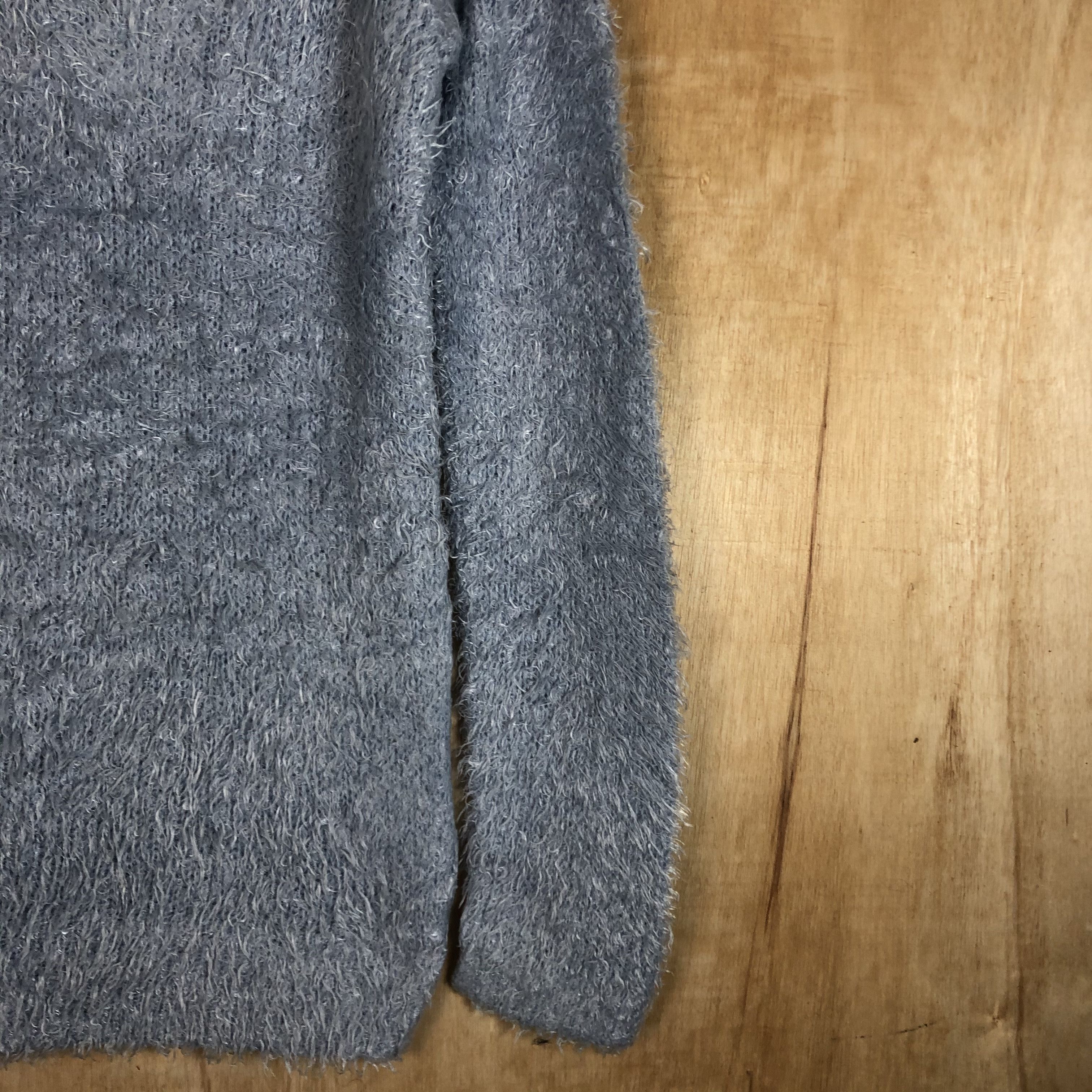 Homespun Knitwear DLL Double Focus Blue shag shaggy fur MOhair Knitwear #c054 Size L / US 10 / IT 46 - 5 Thumbnail
