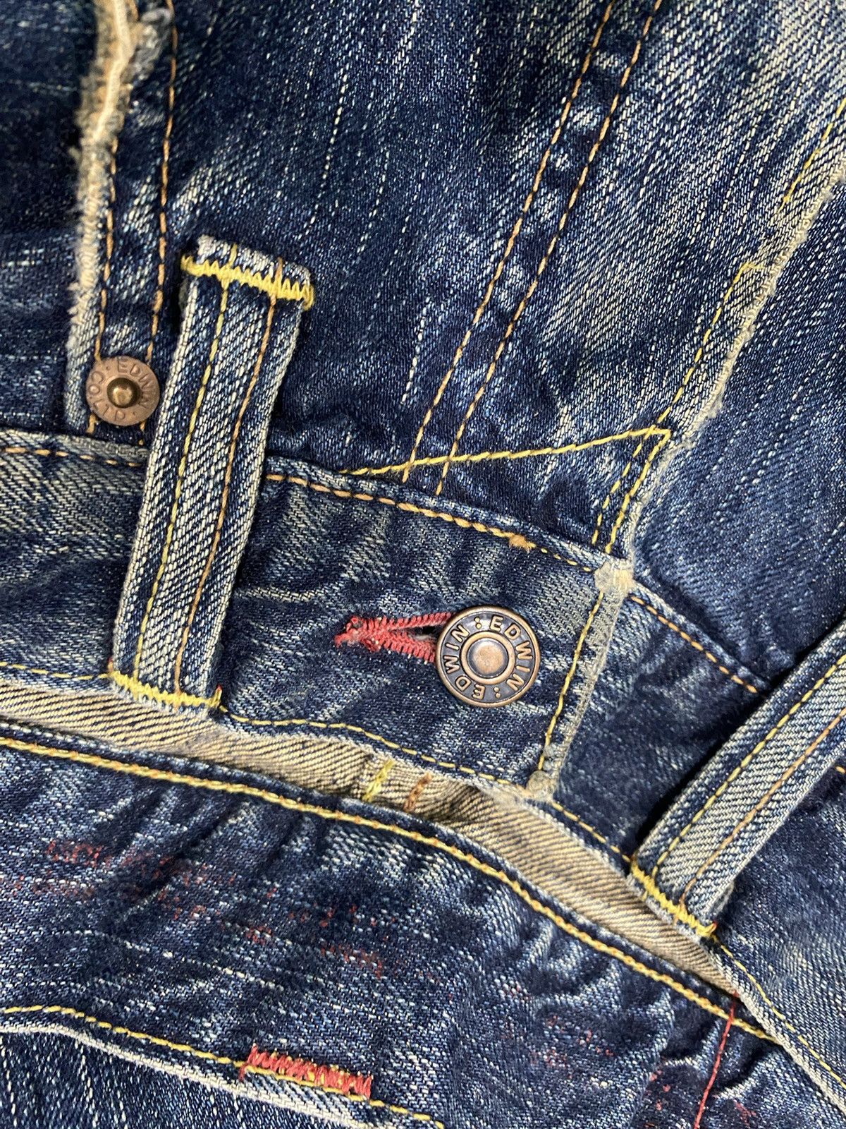 Edwin VINTAGE JAPAN BRAND EDWIN 504 RED LABEL DISTRESS Size US 34 / EU 50 - 6 Thumbnail