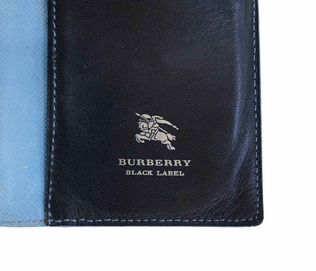 Burberry Burberry Black Label Long Wallet Black Blue Leather Size ONE SIZE - 4 Thumbnail