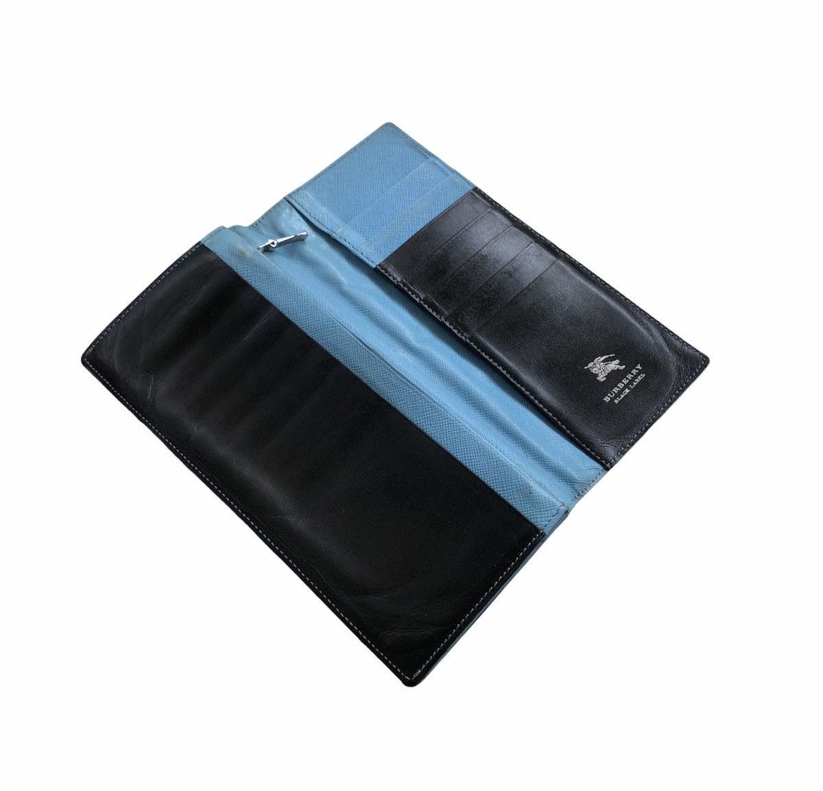 Burberry Burberry Black Label Long Wallet Black Blue Leather Size ONE SIZE - 1 Thumbnail