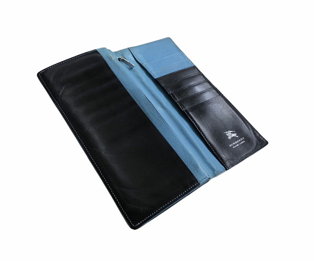Burberry Burberry Black Label Long Wallet Black Blue Leather Size ONE SIZE - 5 Thumbnail