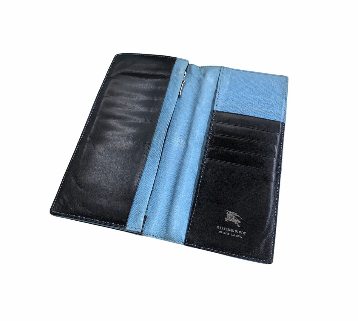 Burberry Burberry Black Label Long Wallet Black Blue Leather Size ONE SIZE - 10 Thumbnail