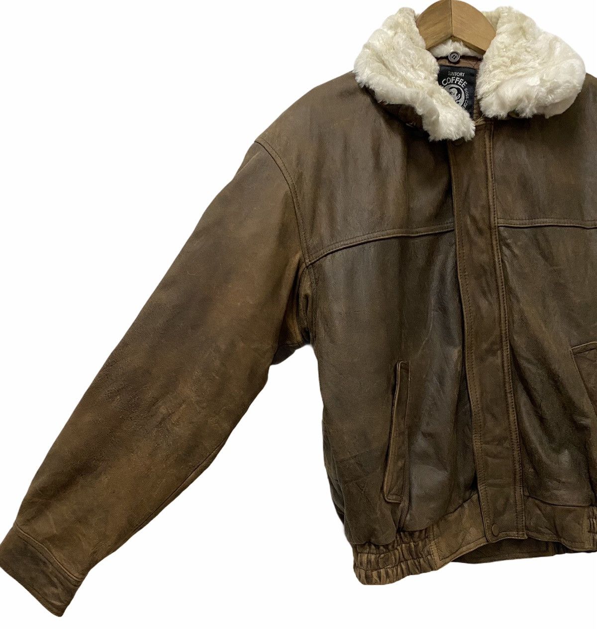 Leather VINTAGE SUNTORY BOSS COFFEE LEATHER JACKET Size US L / EU 52-54 / 3 - 12 Thumbnail
