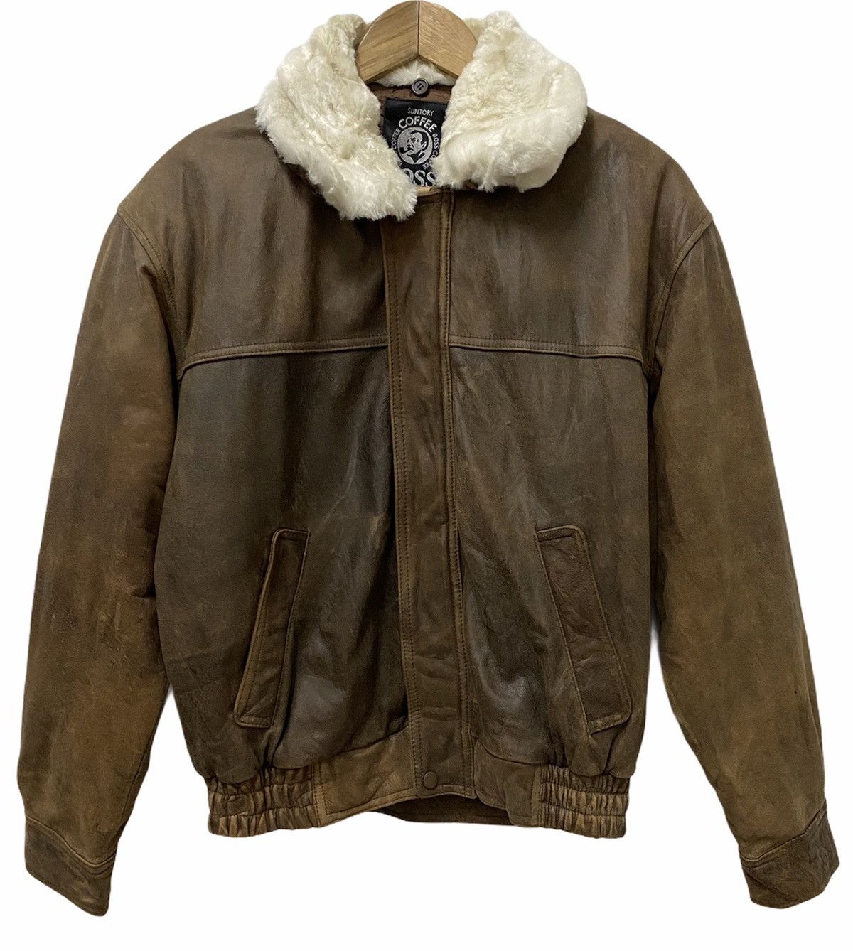 Leather VINTAGE SUNTORY BOSS COFFEE LEATHER JACKET Size US L / EU 52-54 / 3 - 2 Thumbnail