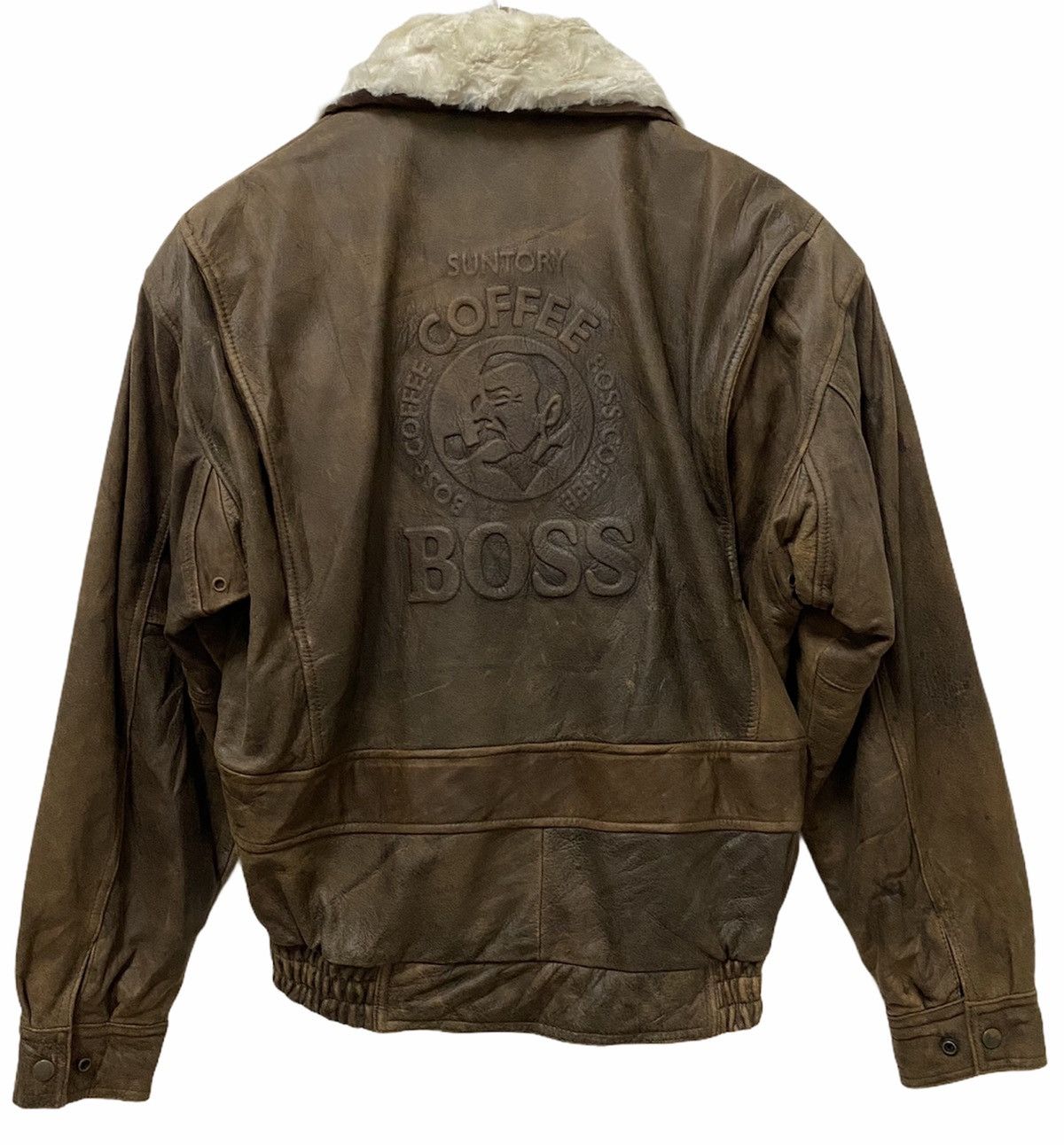 Leather VINTAGE SUNTORY BOSS COFFEE LEATHER JACKET Size US L / EU 52-54 / 3 - 4 Thumbnail