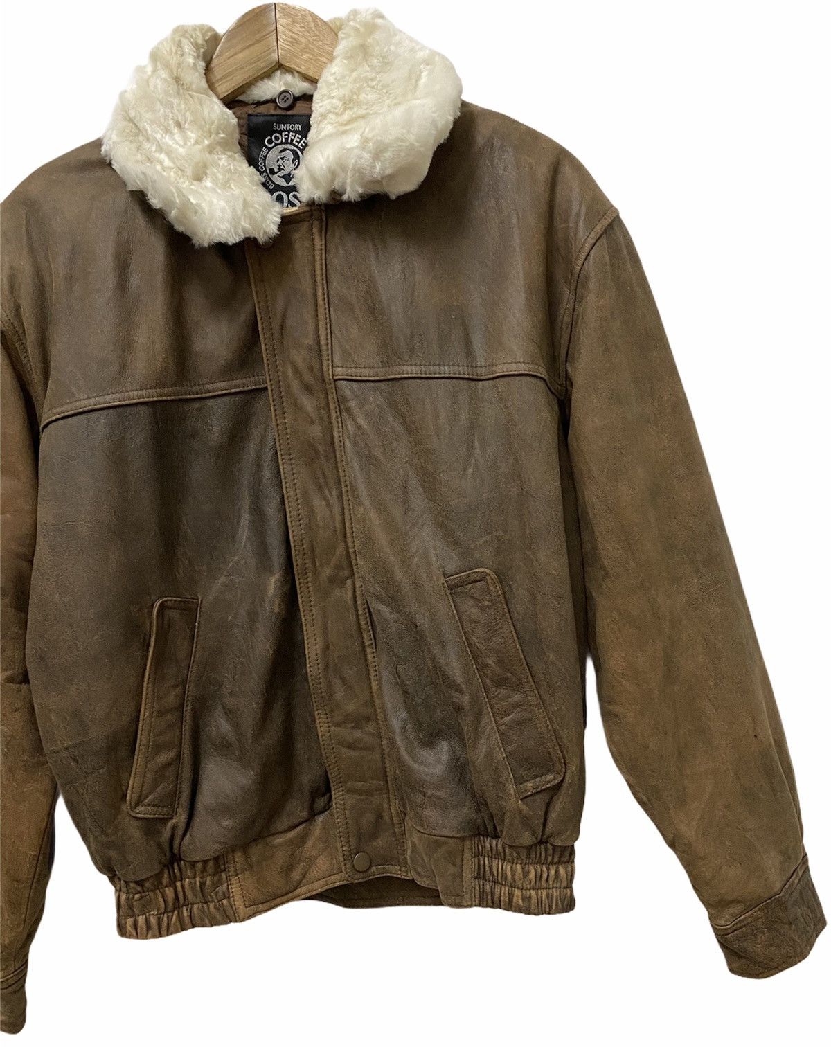 Leather VINTAGE SUNTORY BOSS COFFEE LEATHER JACKET Size US L / EU 52-54 / 3 - 10 Thumbnail