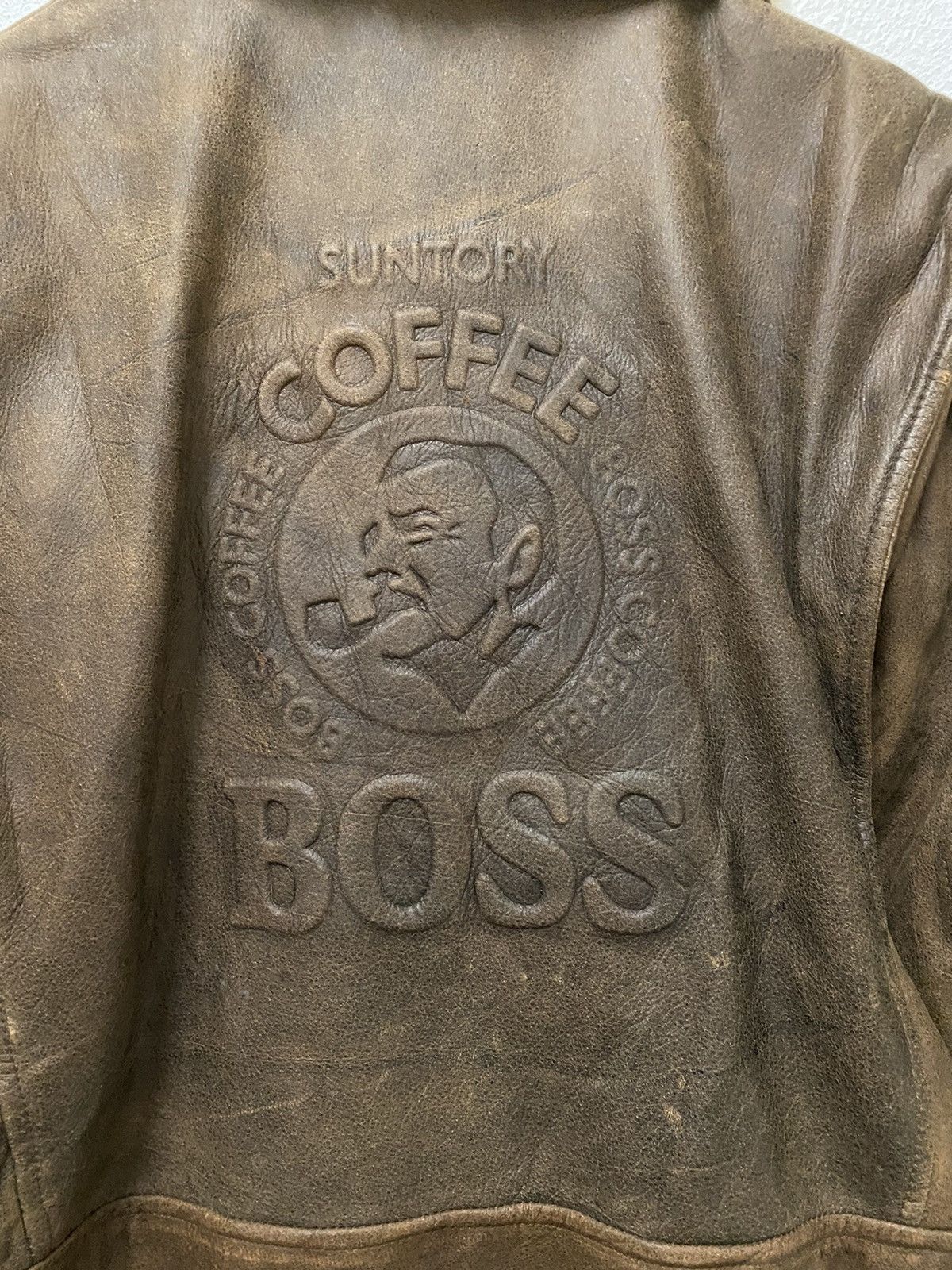 Leather VINTAGE SUNTORY BOSS COFFEE LEATHER JACKET Size US L / EU 52-54 / 3 - 9 Thumbnail