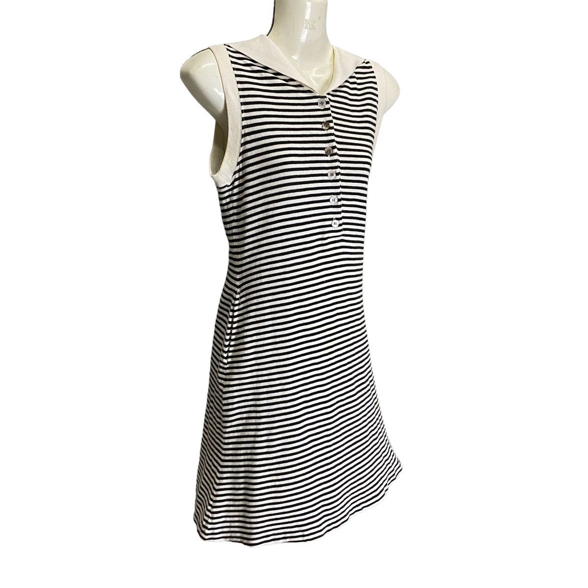 Issey Miyake IS issey miyake midi dress shawn collar stripes Size S / US 4 / IT 40 - 3 Thumbnail